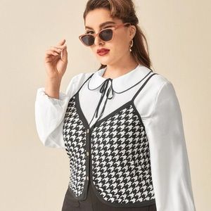 Houndstooth Button Front Cami Top *without blouse*